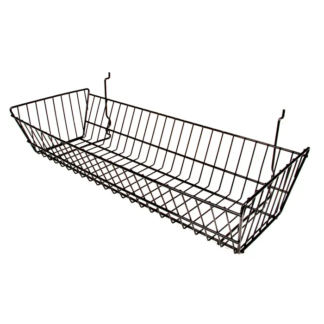 Double sloping wire basket black finish