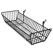 Double sloping wire basket black finish | Miami Display
