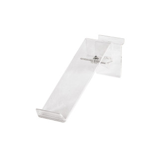 Swivel acrylic shoe display with toe stop