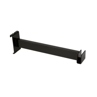 12" Black Rectangular Tubing Hangrail Bracket for Gridwall