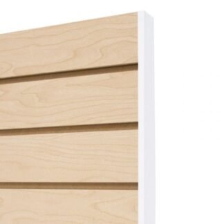 White plastic edge caps for slatwall (8 L X 3/4")