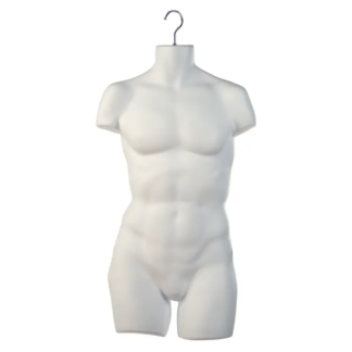 Muscular men's torso form with chrome hook