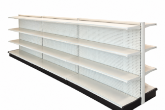 UNO Shelf Double Side Gondola 12’L x 72″H with 12″ Base White Unit (G127212W3SESSWI)