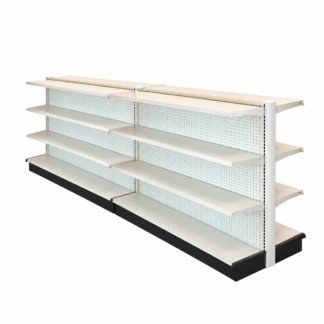 UNO Shelf Double Side Gondola 8’L x 54″H with 12″ Base White Unit (G85412W3SESSWI)