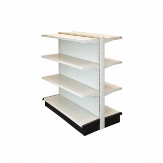 UNO Shelf Double Side Gondola 4’L x 54″H with 12″ Base White Unit (G45412W3SESSWI)