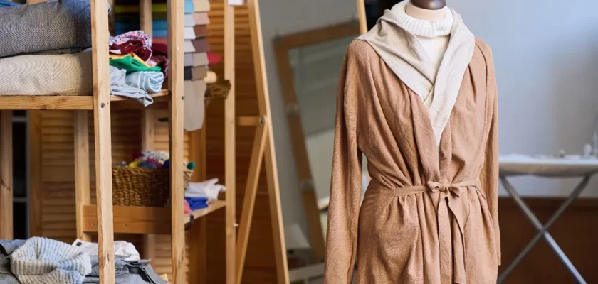 Headless torso mannequin displaying a garment